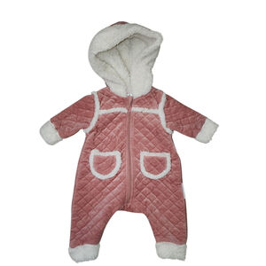 Tahari Baby Pink Quilted Sherpa Lined Bunting Snowsuit 0–3 Months